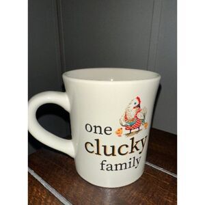 Open Road‎ “One Clucky Family” Chicken Themed Double Sided Coffee / Tea Mug